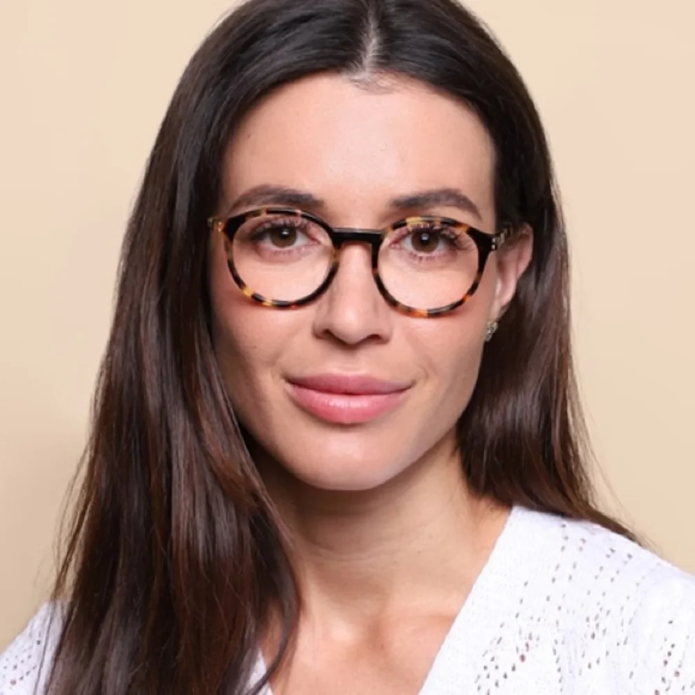 Moschino NWOT Preppy Collegiate 48-20-145 Round Brown Tortoise Eyeglass Frames